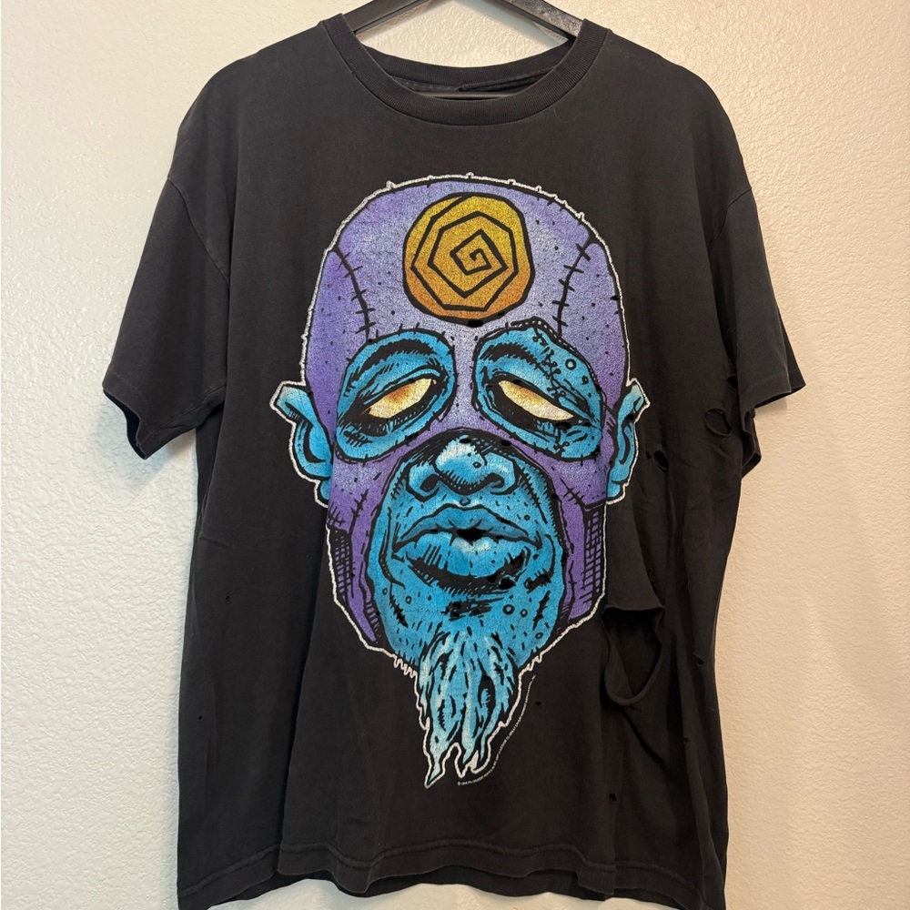 1995 White Zombie Black Freakzoid Rob Zombie Distressed Band Tee L/XL 22.5x27
